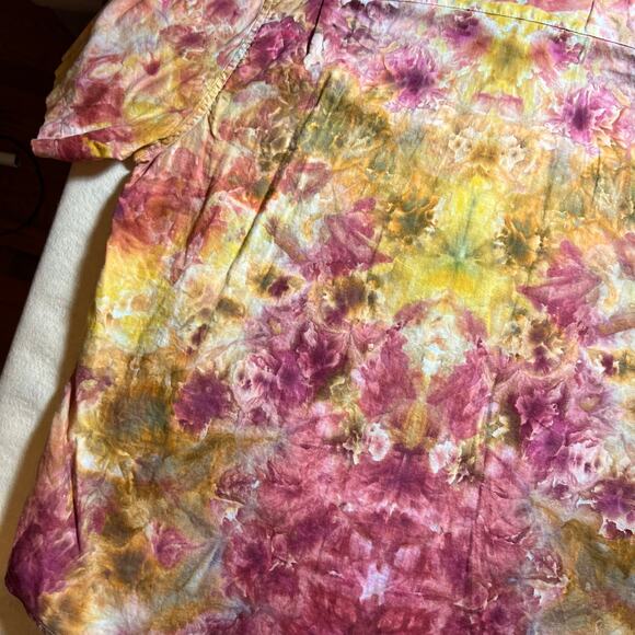 Men’s 2XL Regular Fit Short Sleeve Button Down Shirt Tie Dye Old Navy Festival - Picture 2 of 13